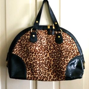 Talbots leopard print patent leather bag